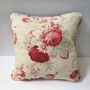 Waverly Garden Room Norfolk Rose Throw Pillow 16x16 Cottagcore Shabby